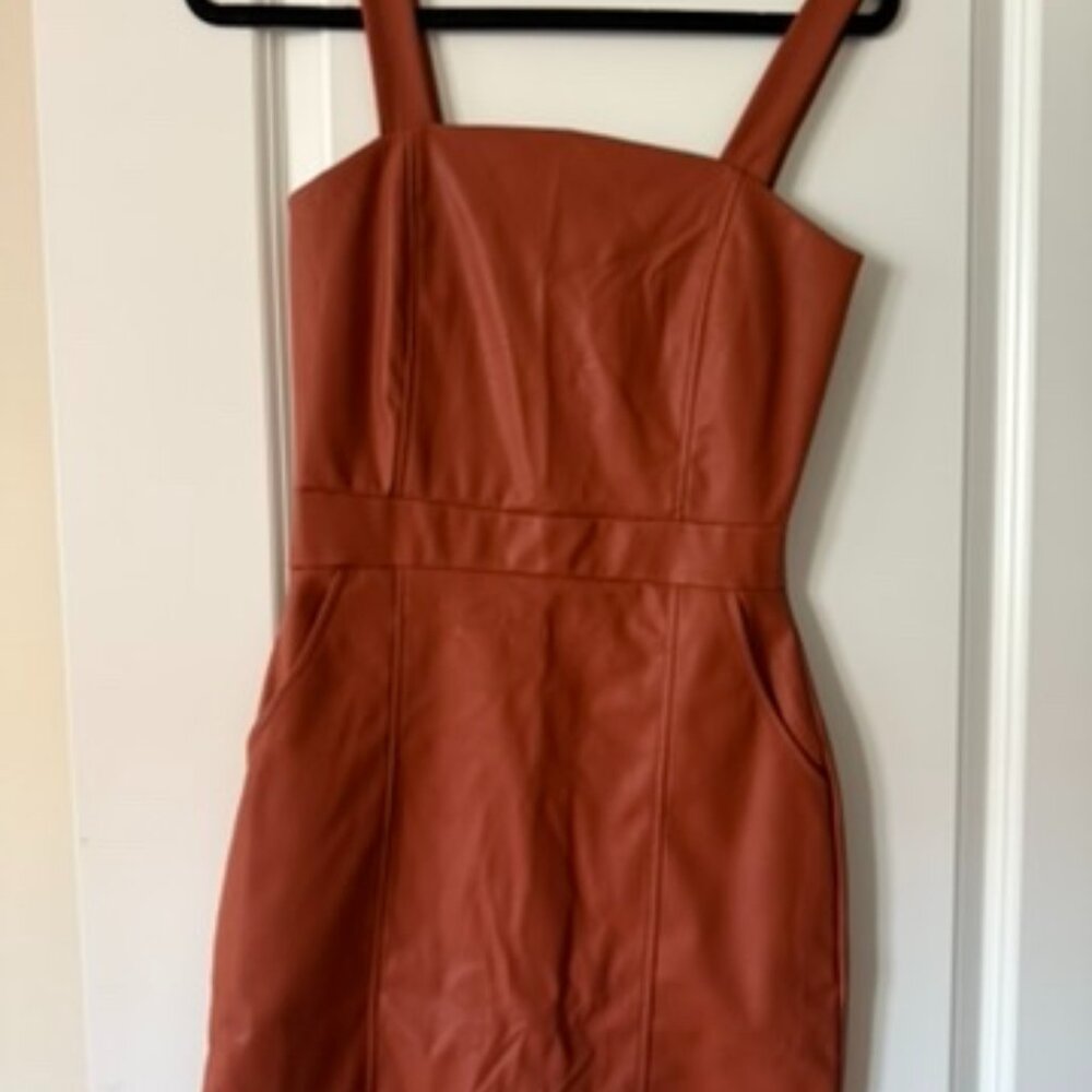 Fashion Nova You're the One Faux Leather Mini Dress,  Size S